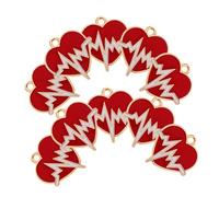 FRCOLOR 10 Pièces Pendentif Émail Entendre Les Charmes Du Connecteur Charme Pendentif Coeur D'amour Porte-clés Médecin Infirmière Accessoire Alliage De Zinc Rouge