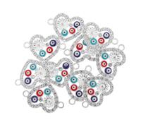 FRCOLOR 10 Pièces Pendentifs Œil Malin Forme de Cœur pour Création de Bijoux Charms pour Bracelets et Colliers Accessoires Diy Artisanat