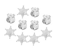 FRCOLOR 10 pièces Police Cosplay Badges Set Hexagram Star And Police Pins Plastic Role Play Accessories For Costume Parties And Halloween