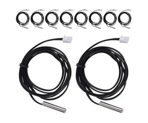FRCOLOR 10 Pièces Sonde de Température Filaire Ntc Étanche Sonde Numérique de Température Câble en Polymère Noir 1m pour Aquariums et Capteurs Milieux Humides et Immergés