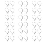 FRCOLOR 100 Crochets D'oreilles en Métal Argenté, 100 Pièces DIY pour Fabrication Boucles D'oreilles, Cerceaux et Connecteurs pour Bijoux Faits Main, Accessoires Création Boucles