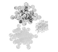 FRCOLOR 100 ensembles Lot de Badges Ronds Vierges pour Bricolage Kit DIY Badge Artisanal avec Film Transparent à Eau et Poussière pour et Événements