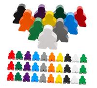 FRCOLOR 100 Pièces Bois pour Jeux de Société Figurines Colorées Bois Solide pour Famille et Éducation Montessori Jetons Joueurs Adaptés Aux Jeux de Stratégie et Activités Mathématiques