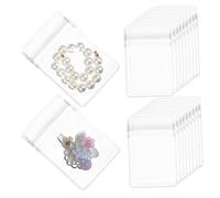 FRCOLOR 100 pièces Sacs de Rangement Bijoux Clairs à Fermeture Hermétique Mini Pochettes Plastiques Résistantes pour Petites Entreprises Lot de Refermables Multifonctions pour Bijoux Clés