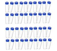 FRCOLOR 100 pièces Vials Verre Transparent Couvercles Lot de Échantillons Bouteilles Vides pour Laboratoire et Projets de Recherche Durables et Réutilisables Scellez Vos Sécurité