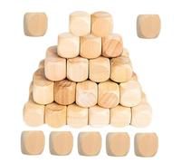 FRCOLOR 100 Pièces Wooden Dice Blank Cubes with Smooth Surface for DIY Crafting Board Games Learning and Party Supplies