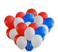 FRCOLOR 100Pièces Ballons Ronds Géants Latex Rouge Blanc Bleu Foncé pour Mariages et Fêtes de Noël