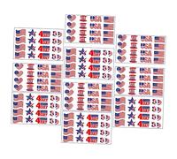 FRCOLOR 10feuilles Autocollants Patriotiques Visage Tatouages Éphémères Fête Indépendance Styles Variés Style Aléatoire