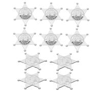 FRCOLOR 10pièces Épinglette Insigne Police Cosplay Légère Argentée Accessoire Costume Policier Fête Carnaval