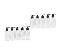 FRCOLOR 10pièces Flacon à Pompe Pression Distributeur De Gel Rechargeable Noir Flacons De Voyage Pratiques pour Liquides pour Maison Et Facile à Nettoyer