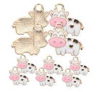 FRCOLOR 10pièces Pendentifs Alliage De Vache Mignonne De Figures Animales Miniatures Pour Création De Bijoux Perles Pour Bracelets Et Colliers