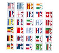 FRCOLOR 116 pièces Autocollants Temporaires Visage Drapeaux Nationaux Étanches Patriotique Stickers pour Événements Sportifs Fêtes et Voyages