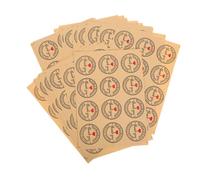 FRCOLOR 12 Pièces Autocollant De Tatouage Étiquette Faite à La Main Étiquette D'étanchéité Autocollant De Cuisson Stickers Merci Étiquette Alimentaire Papier Kraft Coffee