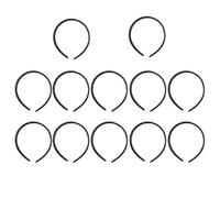 FRCOLOR 12 Pièces bandeau é é mesdames femmes bandeaux filles bandana barrette hair pin bandeau noir hair topper Cerceau de cheveux pour filles à cheveux unis Black