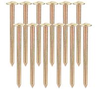 FRCOLOR 12 Pièces Clous de Repère D'arpentage en Acier Inoxydable pour | Piquets de Limite de Propriété, Pointes Affûtées, Pose et Retrait Faciles, Usage Paysager, Couleur Or