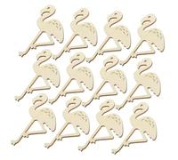 FRCOLOR 12 Pièces Décoratives en Bois Brut Flamant Rose 8 Cm, Découpes Lisses pour Bricolages Créatifs, Ornements Artisanaux Adaptés aux Loisirs Créatifs, Activités Manuelles