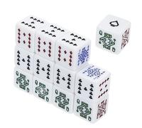 FRCOLOR 12 Pièces Dés Blancs Carrés pour Jeux de Société Poker Menteur Accessoires Amusants pour Fête et Soirée