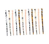 FRCOLOR 12 Pièces Épingle à Cheveux Bâtons De Cheveux Peigne Démêlant Chignon Bal De Poignée Des Bâtons Lisse Pour Les Cheveux Épingles Femmes Dent Feuille D'acétate