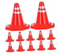 FRCOLOR 12 pièces Jeu de Panneaux de Signalisation Routière Plastique Cônes de Chantier Simulation Barrière Parking Modèle de Route pour Garçon Fille