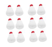 FRCOLOR 12 Pièces Mini Bonnet de Noël et Blanc avec Pompon pour Décoration Sapin et Bricolage DIY Accessoires Festifs