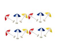 FRCOLOR 12 pièces Mini Sun Umbrellas Set for Doll House Miniature Beach Decor Resin Micro Landscape Accessories in