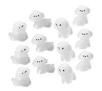 FRCOLOR 12 Pièces Miniature Garden Puppy Decorations Resin Glow in The Figurines for Lawn and Dollhouse Landscape Cute Tiny Dog Statues Set