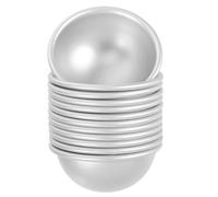 FRCOLOR 12 Pièces Moules à Bombes de Bain DIY en Alliage D'aluminium Semi-sphériques 5,8 X 2,8 Cm, Moules à Boules de Sel de Bain Faits Main, Faciles à Démouler, pour Création Spa