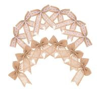 FRCOLOR 12 Pièces Nœuds Décoratifs Suspendus en Toile de Jute | Pré-noués, Faits Main Grosse , pour Décoration Intérieure, Fête de Noël et Loisirs Créatifs