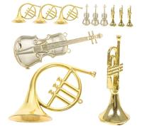 FRCOLOR 12 pièces Ornements de Noël Instruments de Musique Miniatures Violon Trompette Corne Décoration Sapin DIY Festive
