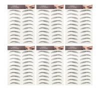FRCOLOR 12 Pièces Sourcils Autocollants Tatouage Imitation Sourcil 4d Autocollants De Transferts De Sourcils Pour Femmes Gel Colle à Sourcils Cheveux Autocollants Encre De Soja Black
