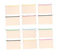 FRCOLOR 12 Pièces Trousse À Crayons en Toile De Couleur Unie À Cosmétiques De Voyage De Capacité Sacs À Cosmétiques Transparents Trousse De Maquillage avec Compartiments Sacs À