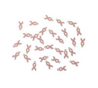 FRCOLOR 120 Breloques Pendentifs Ruban Rose pour Sensibilisation Cancer du Sein, Perles en Alliage Effet Goutte D’huile, Kit 120 Pièces pour Création Bijoux Diy, Accessoires Artisanaux