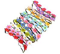 FRCOLOR 12pièces Serre-tête Marguerite Et Couronne De Fleurs Pour Cheveux Femme Guirlande Décorative Style Bohème Accessoires Pour Cheveux