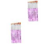 FRCOLOR 14 Pièces brosse à ongles pinceau constructeur de pointes d'ongles flocons d'ongles pinceaux nail art nail art pinceaux gel à ongles constructeur de conseils d'art