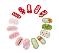 FRCOLOR 15 Pièces Clips Cheveux Fleurs Tricotées Crochetée pour Filles Barrettes Snap Clip Doux et Confortable Accessoires Garçon Fille pour Fêtes et Quotidien Lot Couleurs Rose Rouge Vert