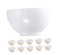 FRCOLOR 15 pièces Miniature Plastic Bowls for Dollhouse Kitchen Supplies Realistic Mini House Bowls for Pretend Play and Decoration