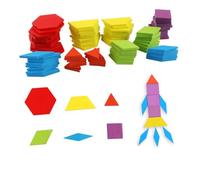 FRCOLOR 155 pièces Puzzle Éducatif Bois Formes Géométriques Colorées pour Garçon Fille Éducatif Montessori Casse-tête Bois pour Développement Intellectuel et Coordination Main-œil Cadeau