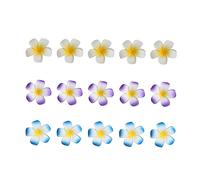 FRCOLOR 15pièces Barrettes Cheveux Fleurs Frangipanier Hawaii Accessoires Coiffure Mariage Décoration Événement Plage Fête Blanches Violettes Bleues