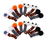 FRCOLOR 16 Pièces Chaton à Ressorts en Peluche Œil Spiralé, Design Élastique Sûr pour Jeu Intérieur et Thème Halloween Festif pour Amusement et Chasse