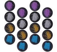 FRCOLOR 16pièces Boîtes De Décorations Pour Ongles Fil Métallique Ornements De Manucure or Bleu Et Accessoires De Nail Art Créatifs Et Éblouissants