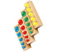 FRCOLOR 1Ensemble Jouets Montessori Bois Blocs de Cylindres pour Éveil Créatif des Garçon Fille Développement des Compétences de Motricité de Problèmes