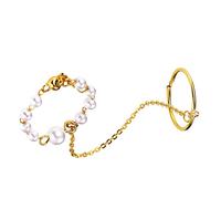 FRCOLOR 1Pièce Bague de Chaîne avec Immitation Anneau de Doigt Chic et Exquis pour Bijoux de Mode pour Toutes Occasions