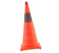 FRCOLOR 1pièce Cône de Pliable avec LED Cône Réfléchissant Plastique Base Caoutchouc Sécurité Routière pour Voiture et Chantier Petit Modèle Orange