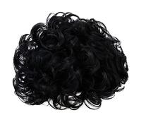 FRCOLOR 1pièce Perruque Courte Homme Curly Postiche Fibres Synthétiques Pour Fête Ou Usage Confortable Et Résistante Chaleur Couleur Noire