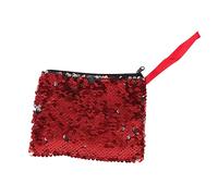FRCOLOR 1pièce Pochette à Sequins Rouges Pour Filles Mini à Main Cosmétique Accessoire Mode Élégant Pour Rangement Petits Objets
