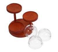 FRCOLOR 2 Ensemble Présentoirs pour Maison De Poupée Étagère à Fruits à Trois Niveaux Cloche Petite Étagère pour Goûter avec Plateau De Présentation