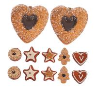 FRCOLOR 2 Ensembles Artificial Cookies Model for Kitchen Display Realistic Biscuits in Christmas Tree Heart Star Shapes Lightweight Detailed Food Props for Photography and Culinary