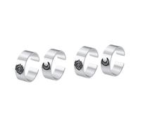 FRCOLOR 2 Ensembles Bague Ouverte Inoxydable Avec Motifs Lune Et Soleil Pour Hommes Et Femmes Vintage Élégant 2 Pièces * 2