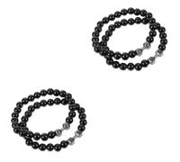 FRCOLOR 2 Ensembles Bracelets Et Bracelets Perlés De Poids Au Poignet Bracelet Perlé Pour Hommes Bijoux De Remise En Forme Perles Bracelet Masculin Alliage 2 Pièces * 2