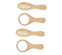 FRCOLOR 2 Ensembles brosse à cheveux en bois miroire maquilleuse vanity mirror kit coiffeur makeup mirror lumière miroir mural dirigé miroir femme avec peigne miroir de à main